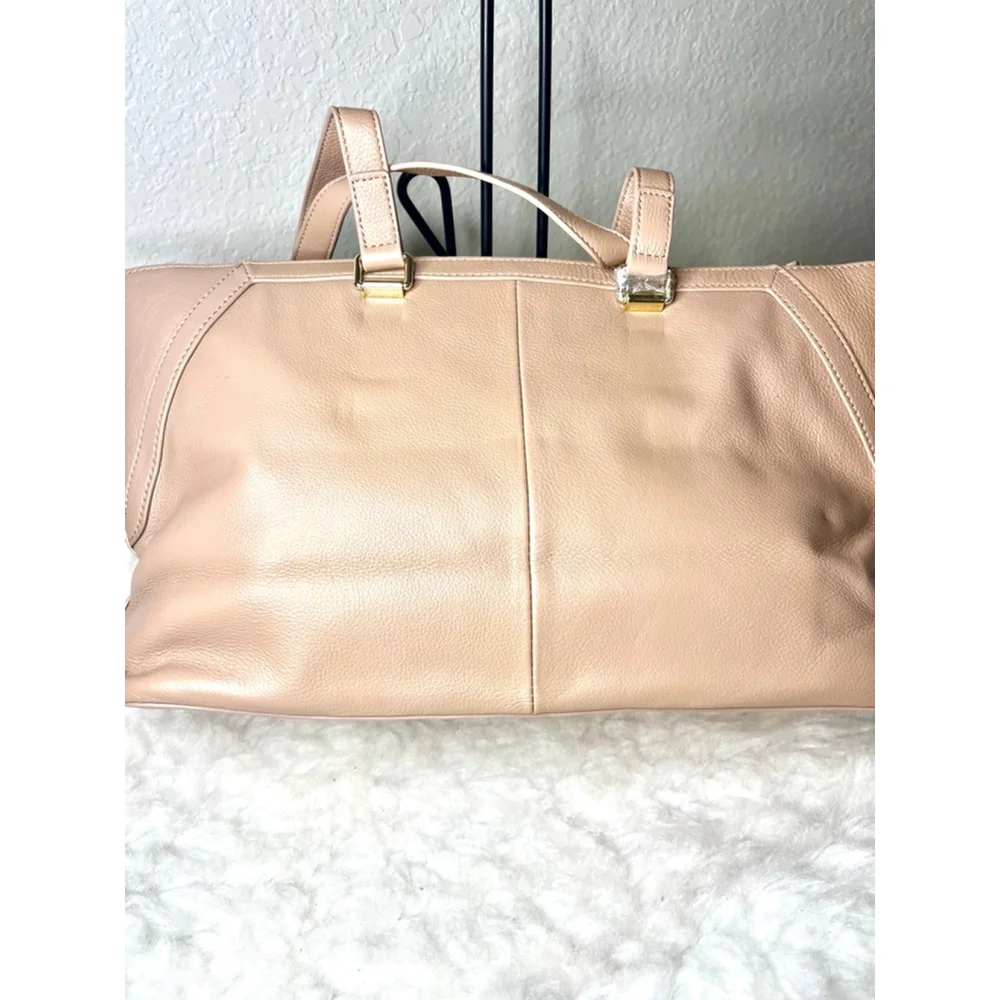 NWT Love Moschino Borsa Leather Tan Tote Bag with studded details